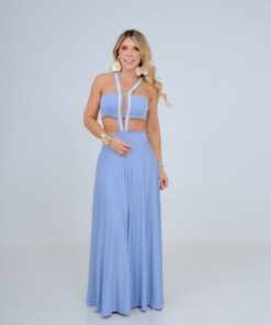 VESTIDO PROVENZA CELESTE